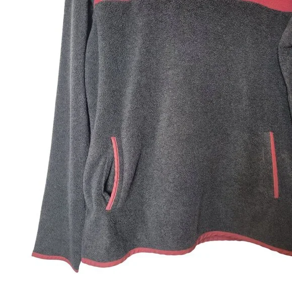 Simply Southern Womens Fleece Pullover Quarter-Zip Colorblock Pink & Gray Size M - Picture 4 of 13